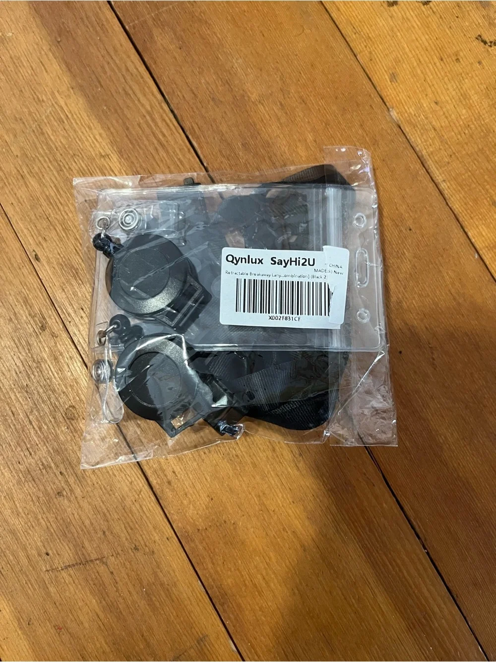 2 Universal Black Keys/ID Retractable Lanyard with Clear Waterproof Pouch